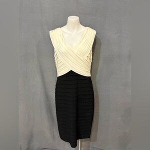 Adrianna Papell Strapless Black and Cream Dress